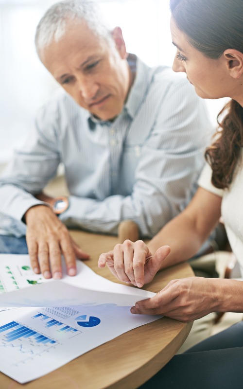 mature couple looking at finances